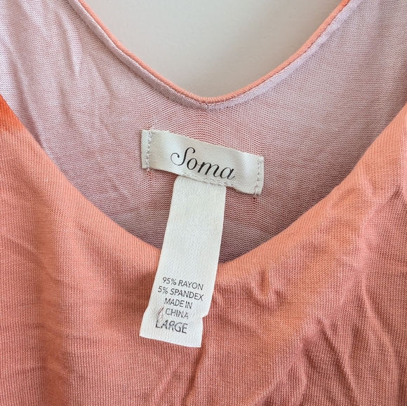 EUC- Soma Earthtone Sunset  Maxi Dress Size Large with  adjustable straps - Picture 2 of 2